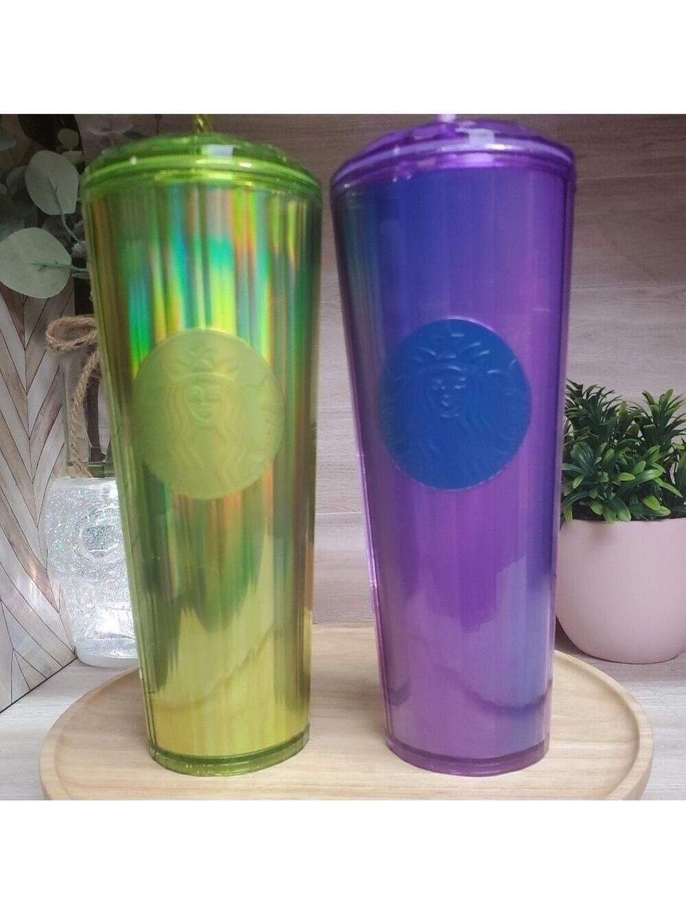 Starbucks Halloween Colored Dome Tumblers Venti 24oz Purple and Slime Green 💜💚 - Picture 2 of 5